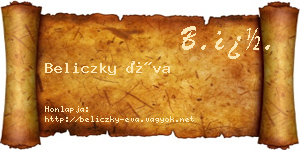 Beliczky Éva névjegykártya