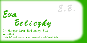 eva beliczky business card